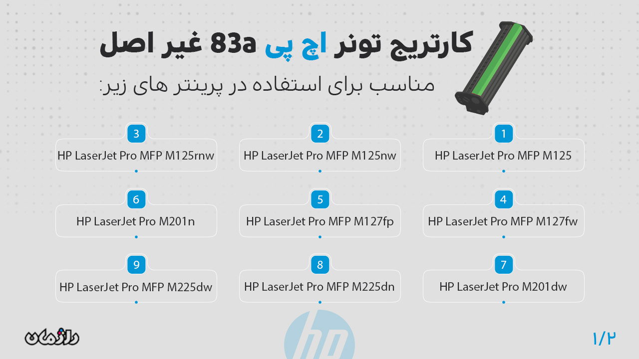 پرینتر های سازگار با کارتریج تونر اچ پی 83a غیر اصل