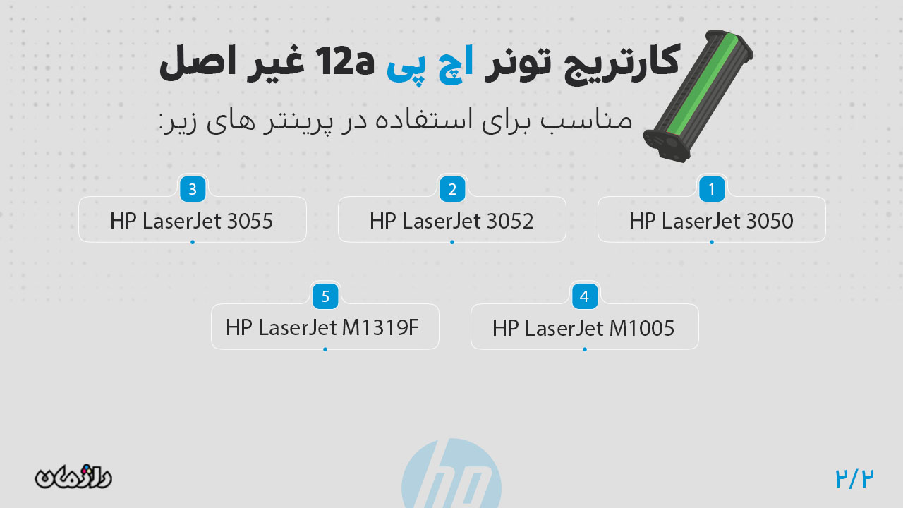 پرینتر های سازگار با کارتریج تونر اچ پی 12a غیر اصل