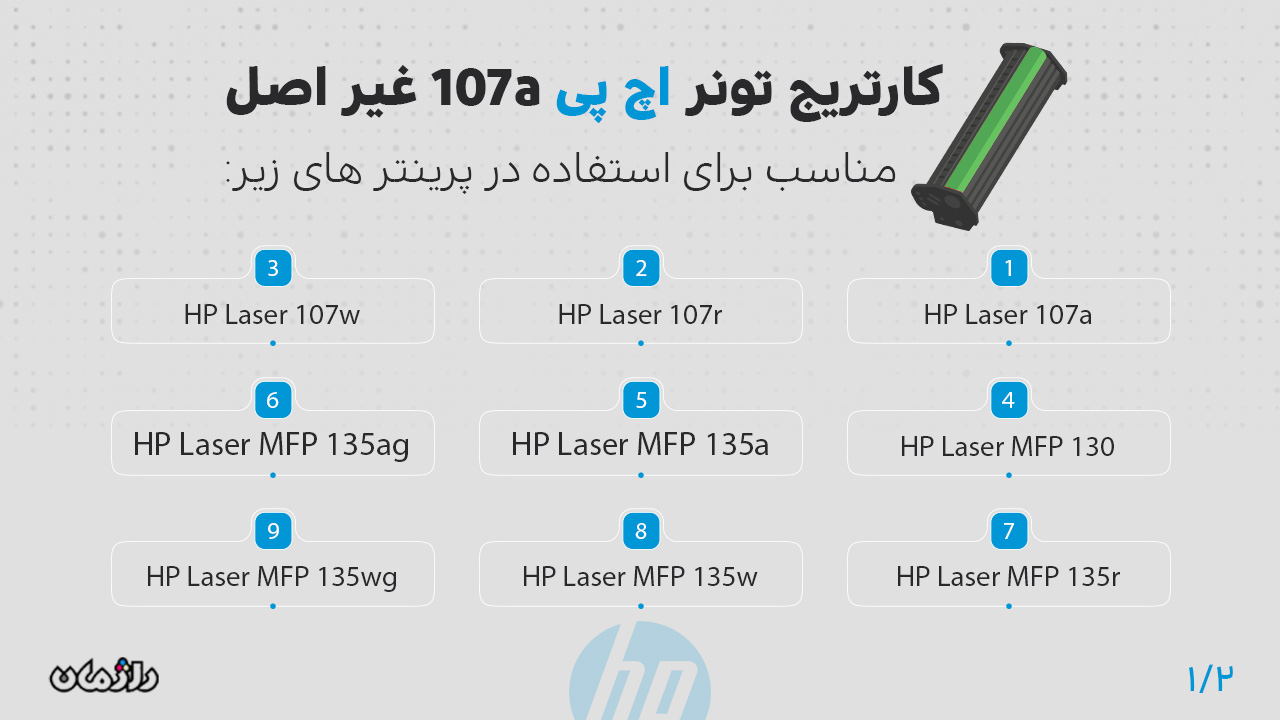 پرینتر های سازگار با کارتریج تونر اچ پی HP 107a
