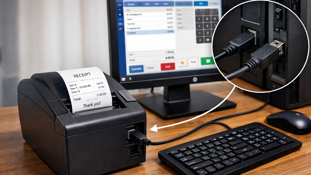 اتصال فیش پرینتر به سیستم