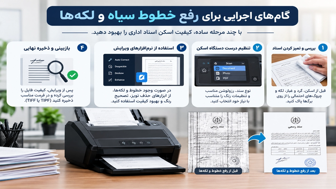  گام‌های اجرایی برای رفع خطوط سیاه و لکه‌ها