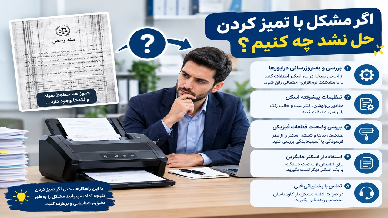  اگر مشکل با تمیز کردن حل نشد چه کنیم؟